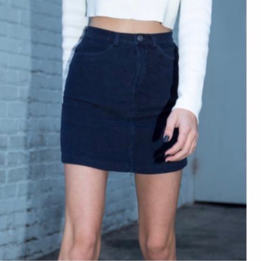 Brandy Melville Navy Corduroy Skirt